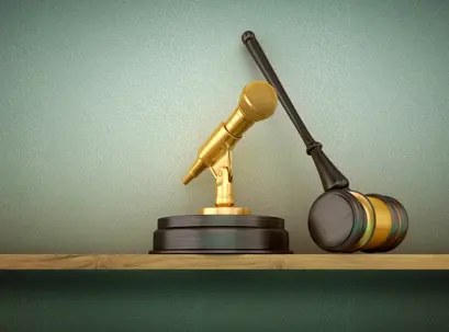 Microphone with gavel