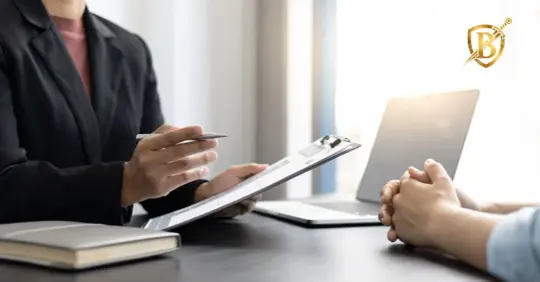 person talking to HR