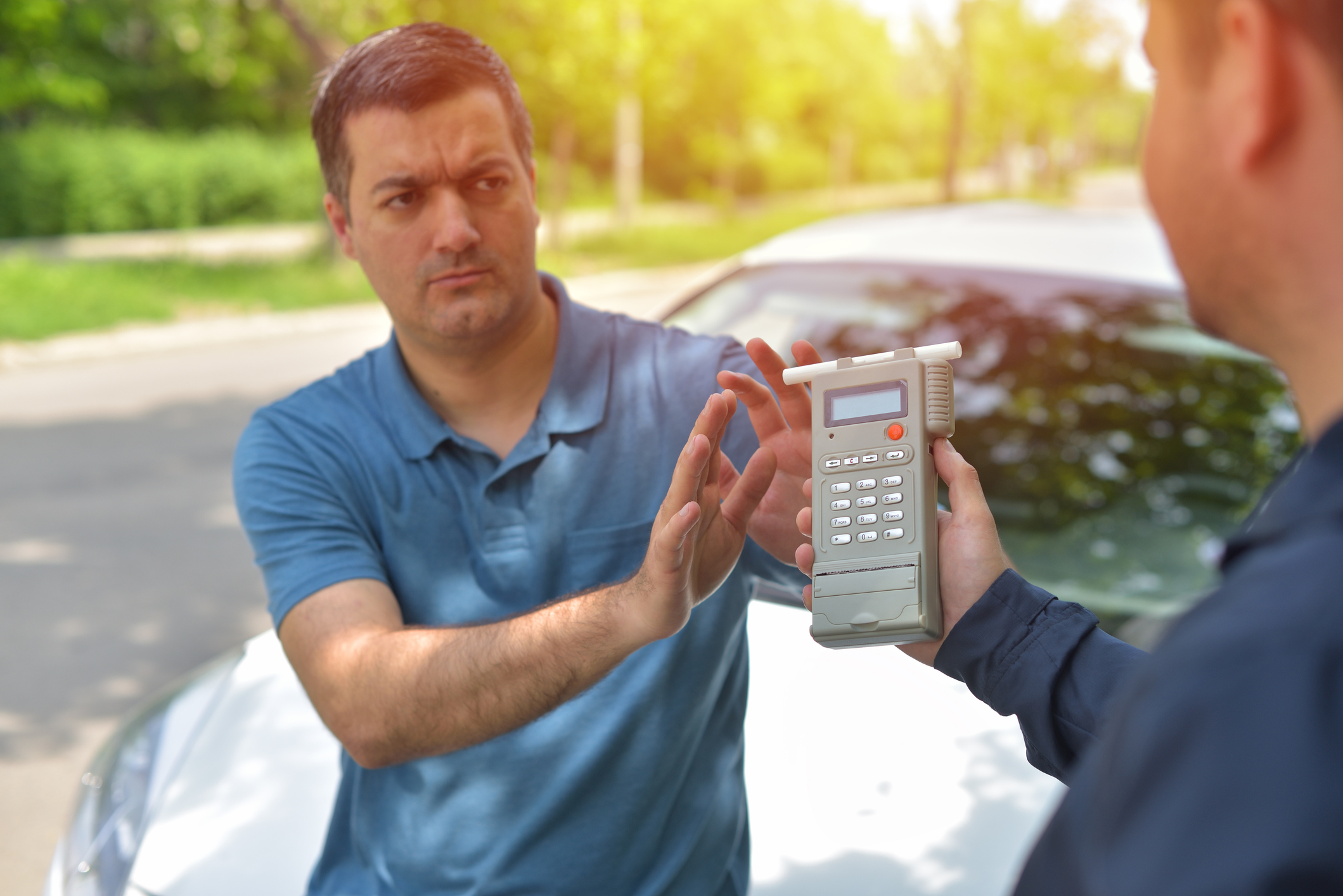 Driver due to being subject to test for alcohol content with use of breathalyzer